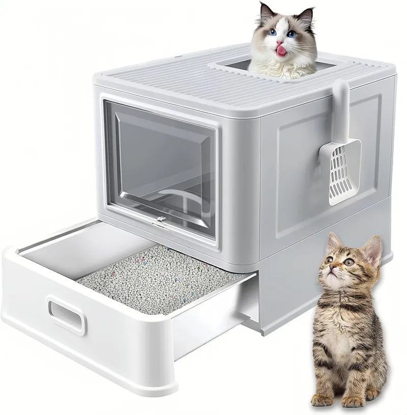 Homegroove Stainless Steel Cat Litter Box with Drawer